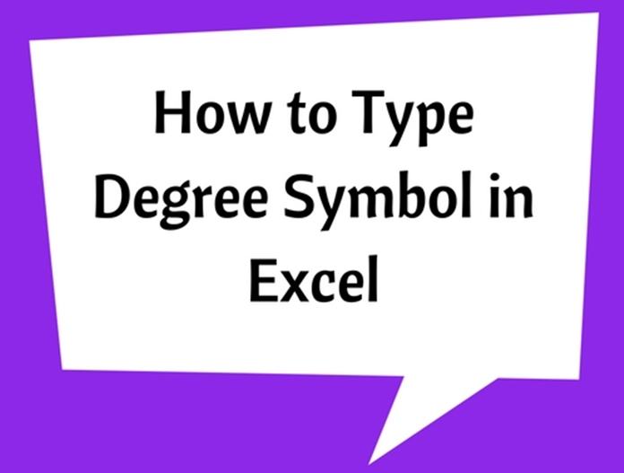 Degree Symbol in Excel